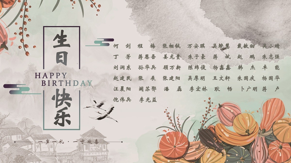 【生日祝?！抗ё?0月生日的員工生日快樂！